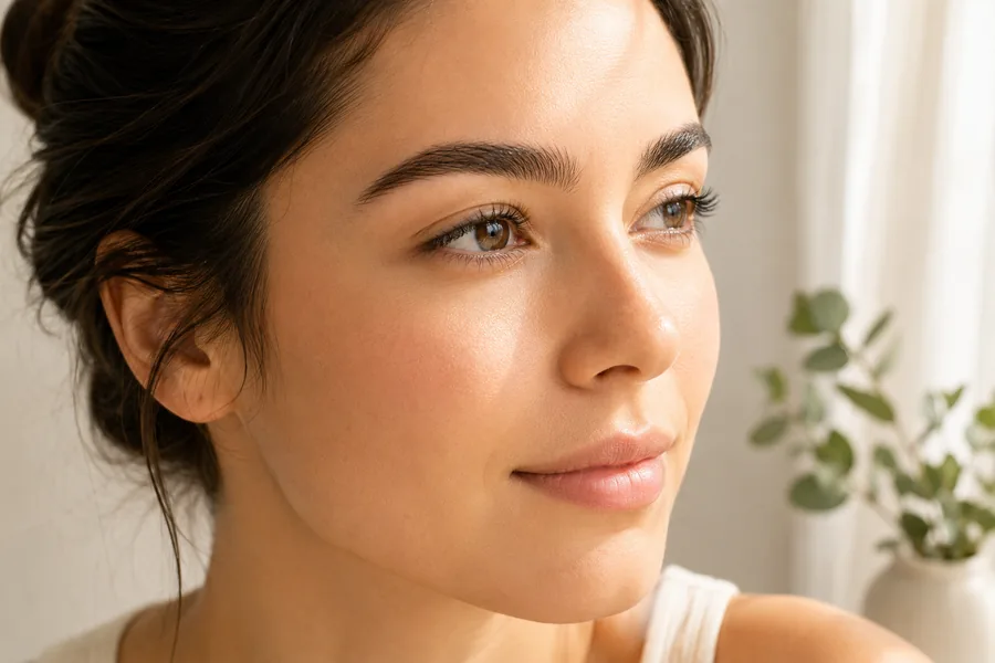 Clear, even skin a day after a dermaplaning session